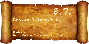 Brokes Trisztán névjegykártya
